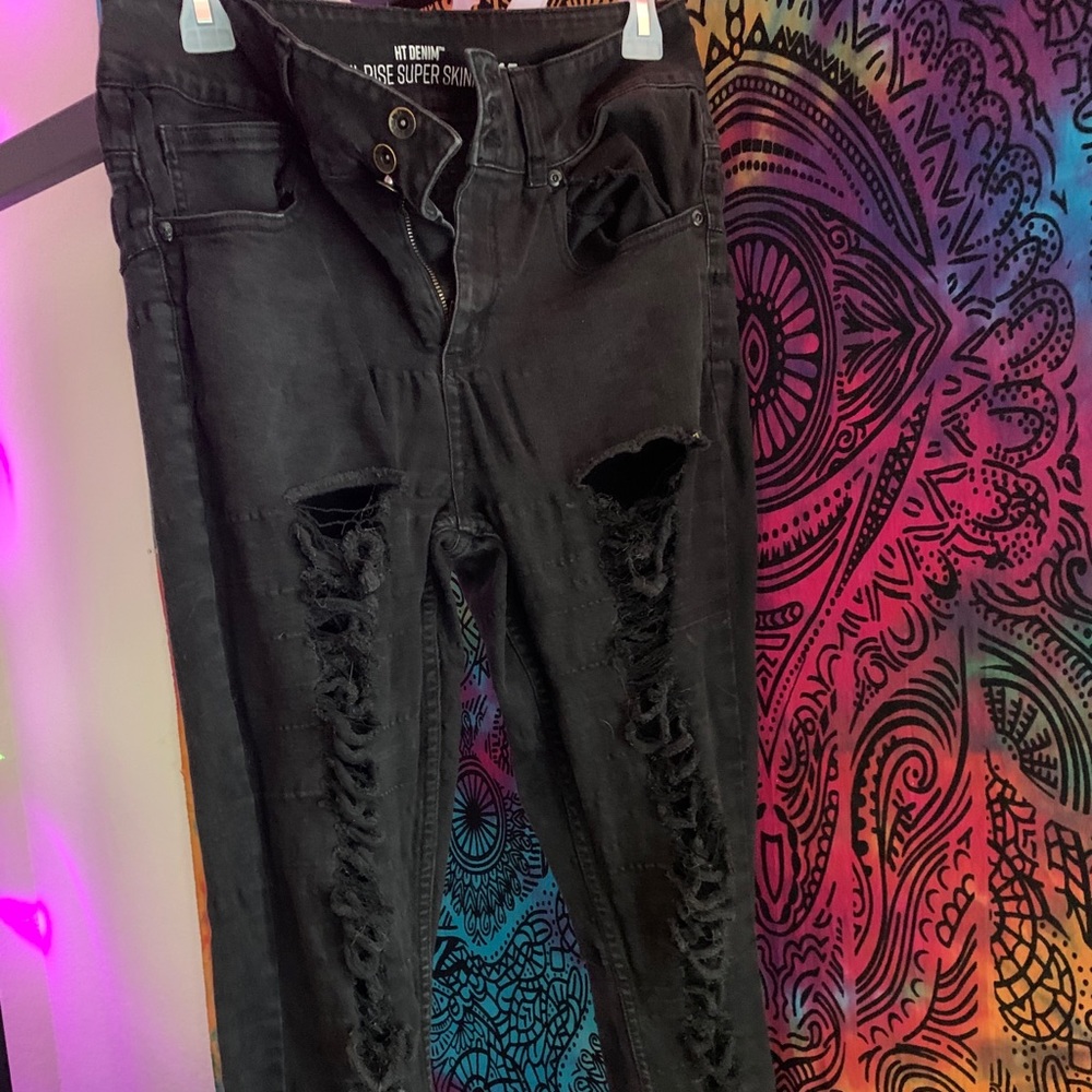 HT high rise skinny black jeans